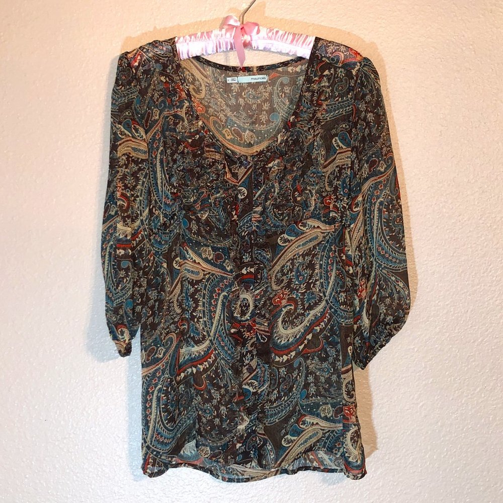 Maurices Multicolored Sheer Top L